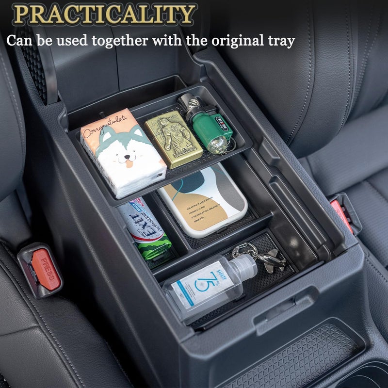 PIMCAR 3-Piece Center Console Organizer Set for 2023-2025 Honda CR-V & CR-V Hybrid - Custom Fit Armrest Tray, Console Tray and Hidden Storage Box, Durable ABS Car Accessories - Image 2